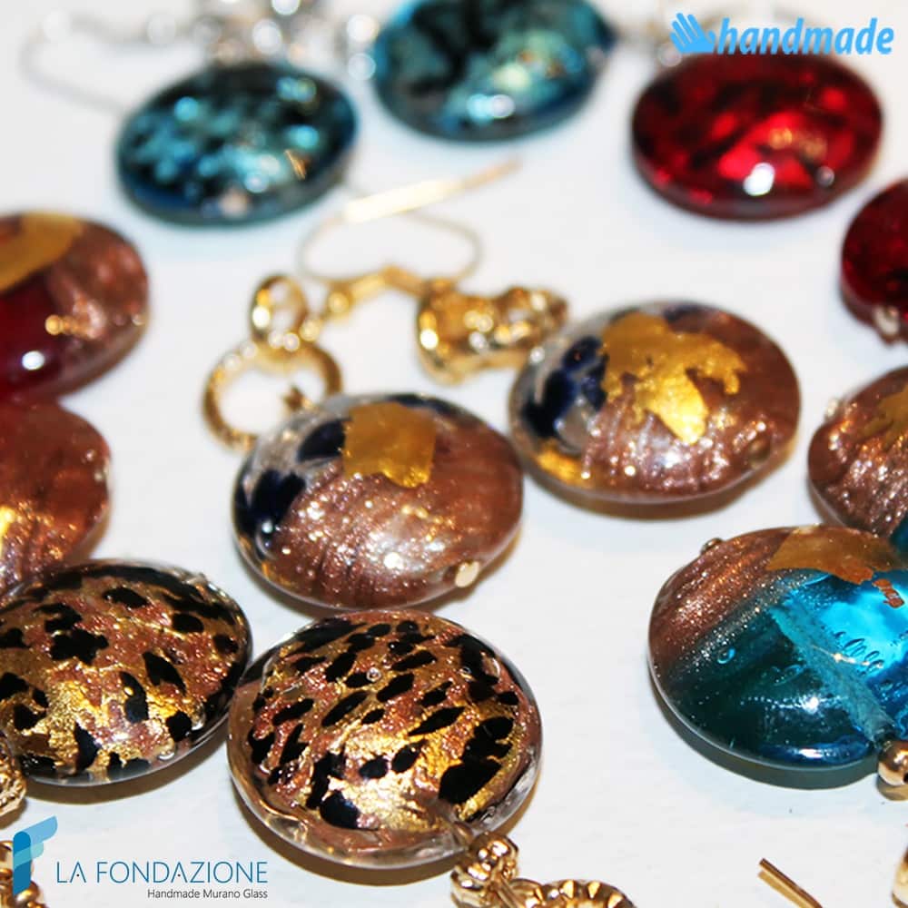 Tiger earrings made in Murano glass - EARRINGSC0020