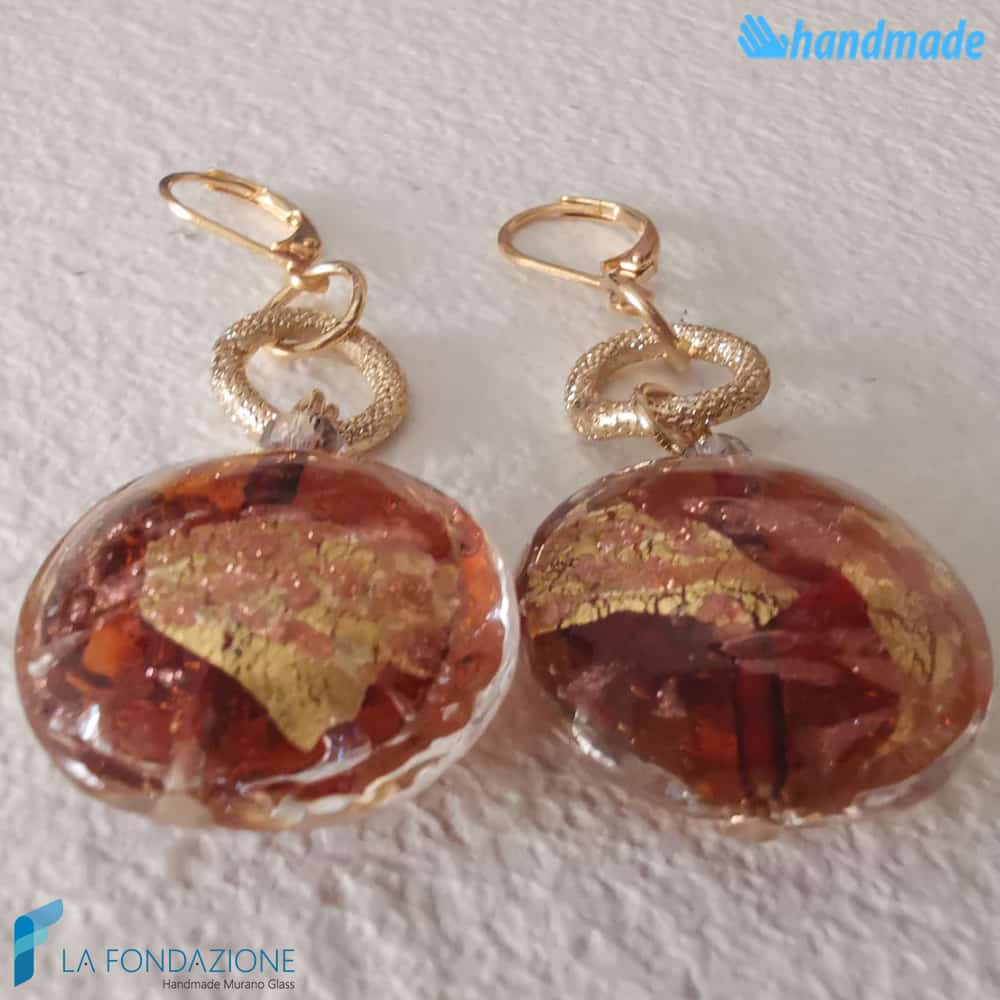 Orecchini Mezzaluna in vetro di Murano - La Fondazione snc - EARRINGSC0019