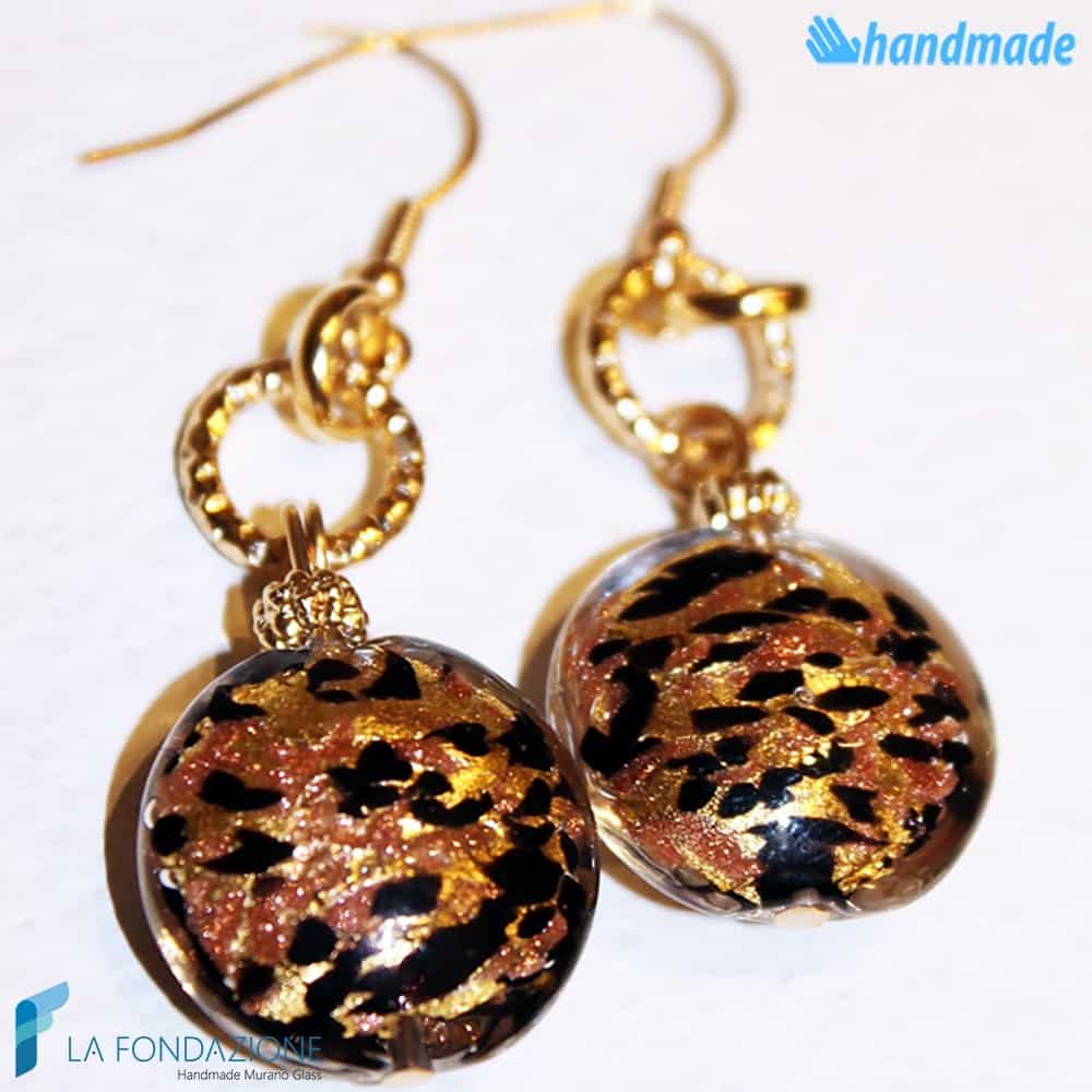 Orecchini Tigrati in vetro di Murano - EARRINGSC0020