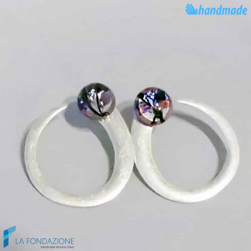 Orecchini Hook con perla in vetro di Murano - EARRINGSC0042