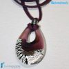 Goccia argento rotto in vetro di Murano - PEND0009