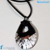 Goccia argento rotto in vetro di Murano - PEND0009