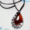 Goccia argento rotto in vetro di Murano - PEND0009
