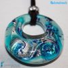 Pendente Foro Pavone Acqua in vetro di Murano - PEND0049