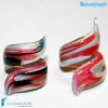 Pair of Cherry and Black Cherry Ribbon Rings handmade in Murano glass - La Fondazione snc - RINGS0046