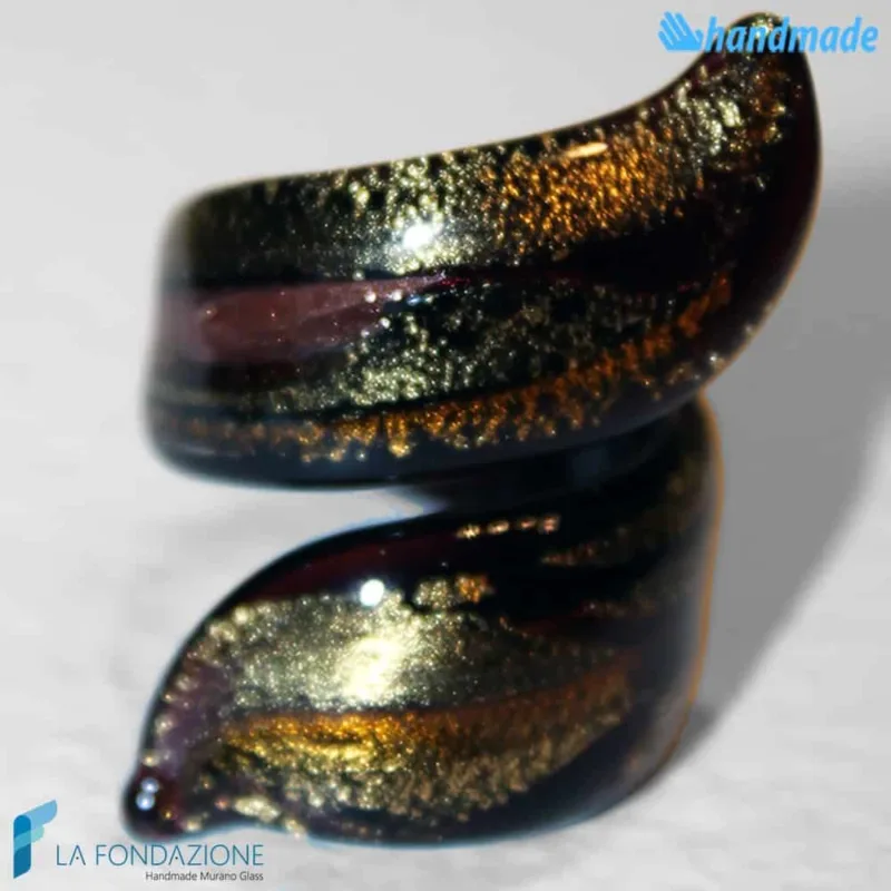 Anello a Nastro Antica Grecia in vetro di Murano - La Fondazione snc - RINGS0047