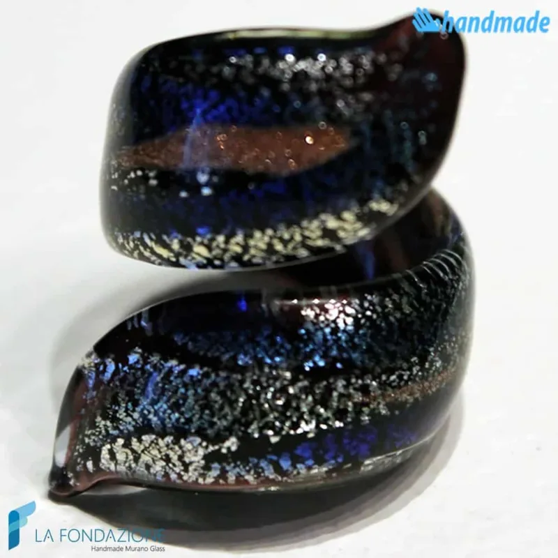 Anello a Nastro Atlantide in vetro di Murano - La Fondazione snc - RINGS0048