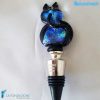 Bottle cap Cat Dichroic black base made in Murano glass - CAPS00014