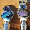 Bottle cap Cat Dichroic light blue made in Murano glass - CAPS00016