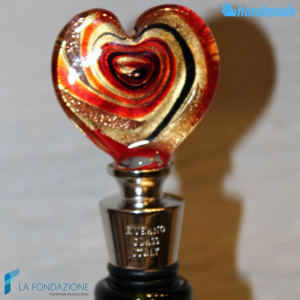Heart bottle cap made in Murano glass - CAPS0007