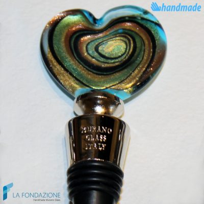 Tappo da bottiglia Cuore in vetro di Murano - CAPS0007