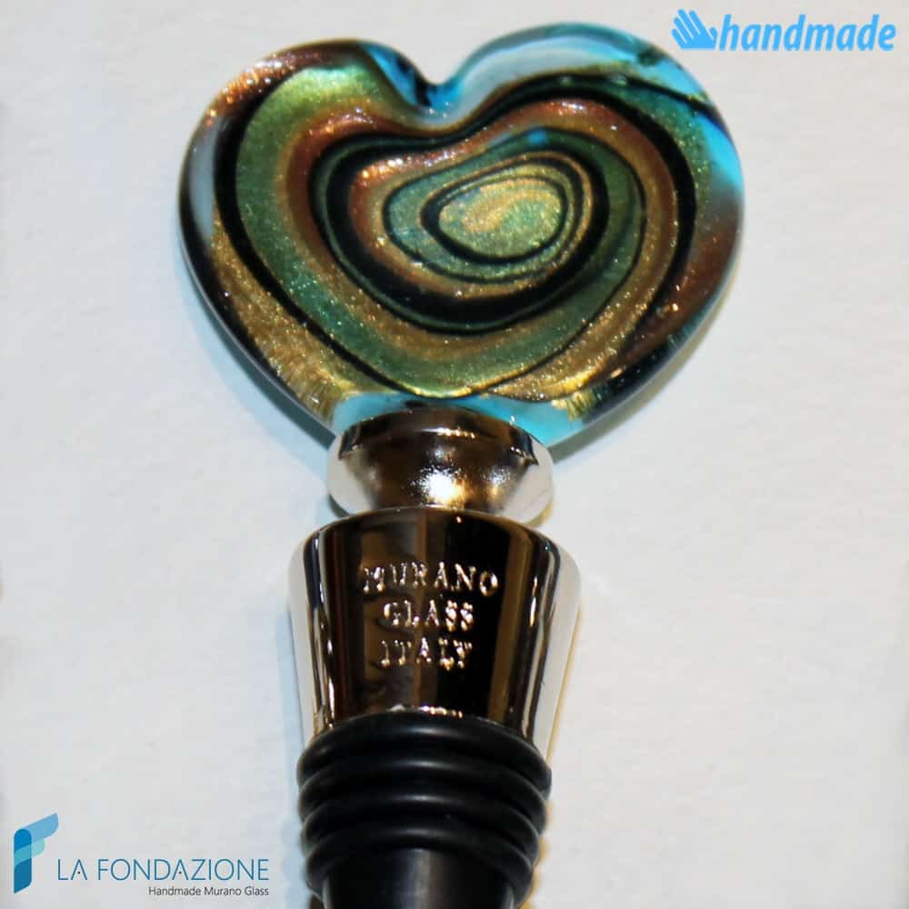 Heart bottle cap made in Murano glass - CAPS0007