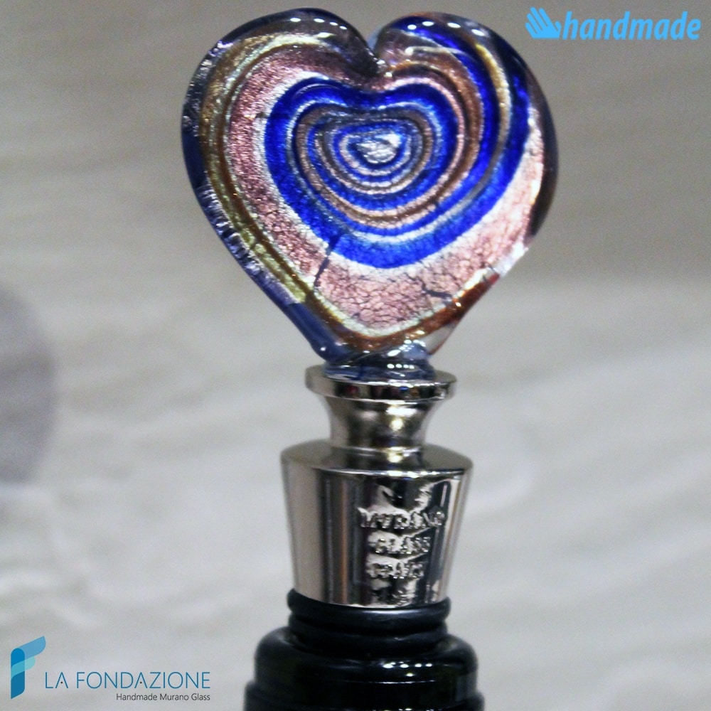 Heart bottle cap made in Murano glass - CAPS0007