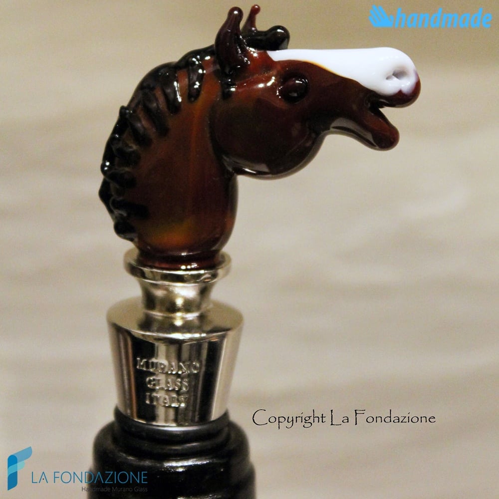 Tappo da bottiglia Testa di Cavallo in vetro di Murano - CAPS0008