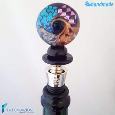 Bottle cap Disc Dichroic made in Murano glass - CAPS0018