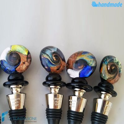 Bottle cap Disc Dichroic made in Murano glass - CAPS0018