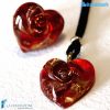 Parure Heart Gem with ring and pendant made in Murano Glass - PARU0017