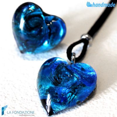 Parure Cuore Gemma con anello e pendente in vetro di Murano - PARU0017