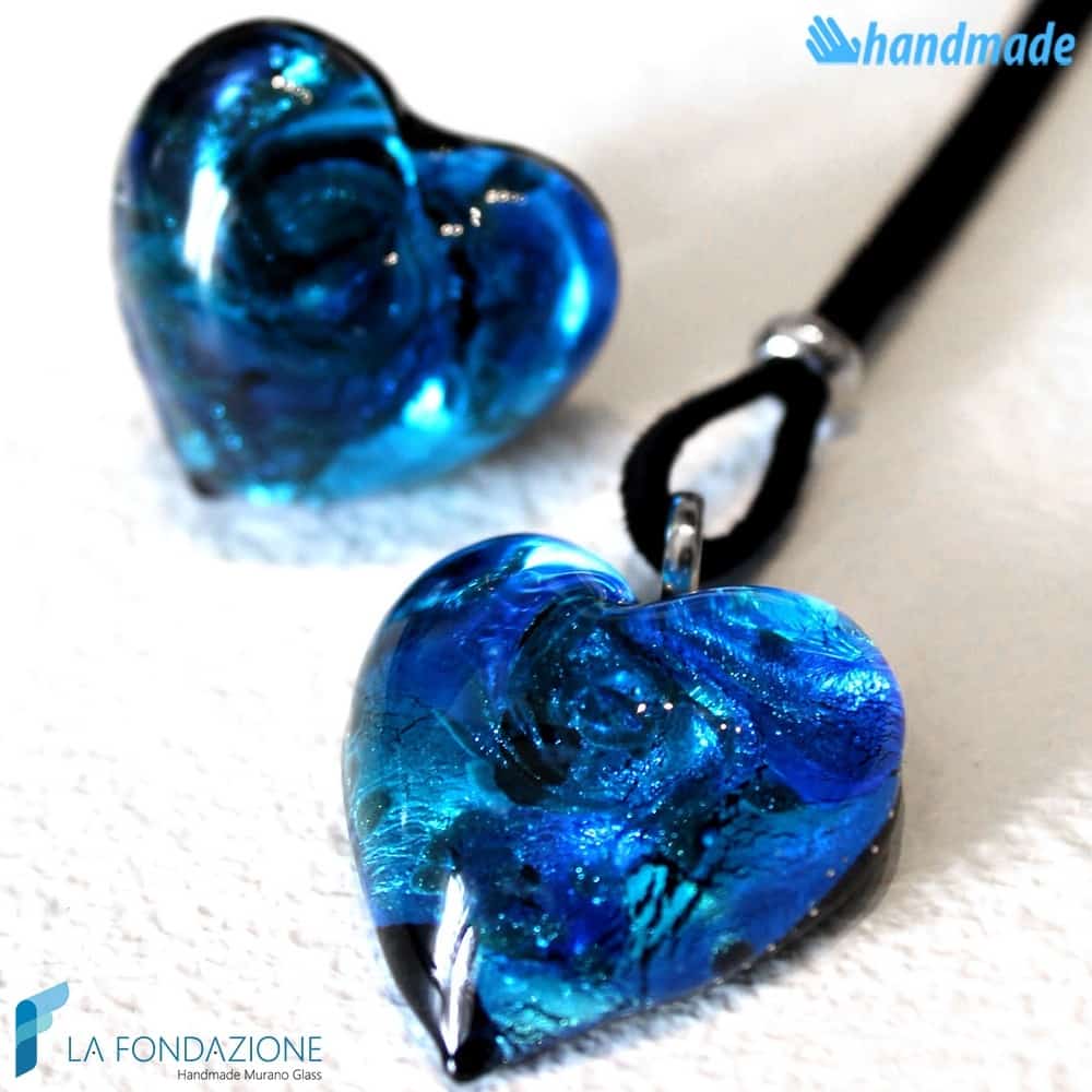 Parure Heart Gem with ring and pendant made in Murano Glass - PARU0017