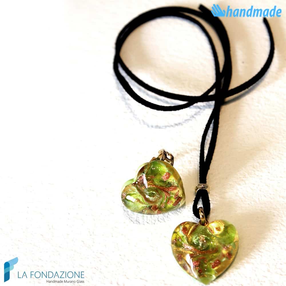 Parure Heart Gem with ring and pendant made in Murano Glass - PARU0017