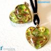 Parure Heart Gem with ring and pendant made in Murano Glass - PARU0017