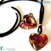 Parure Heart Gem with ring and pendant made in Murano Glass - PARU0017
