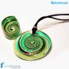 Parure Vertigo con anello e pendente in vetro di Murano -PARU0031