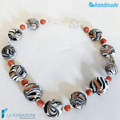 Parure Fenicio Moko con bracciale e collana in vetro di Murano - PARU0037