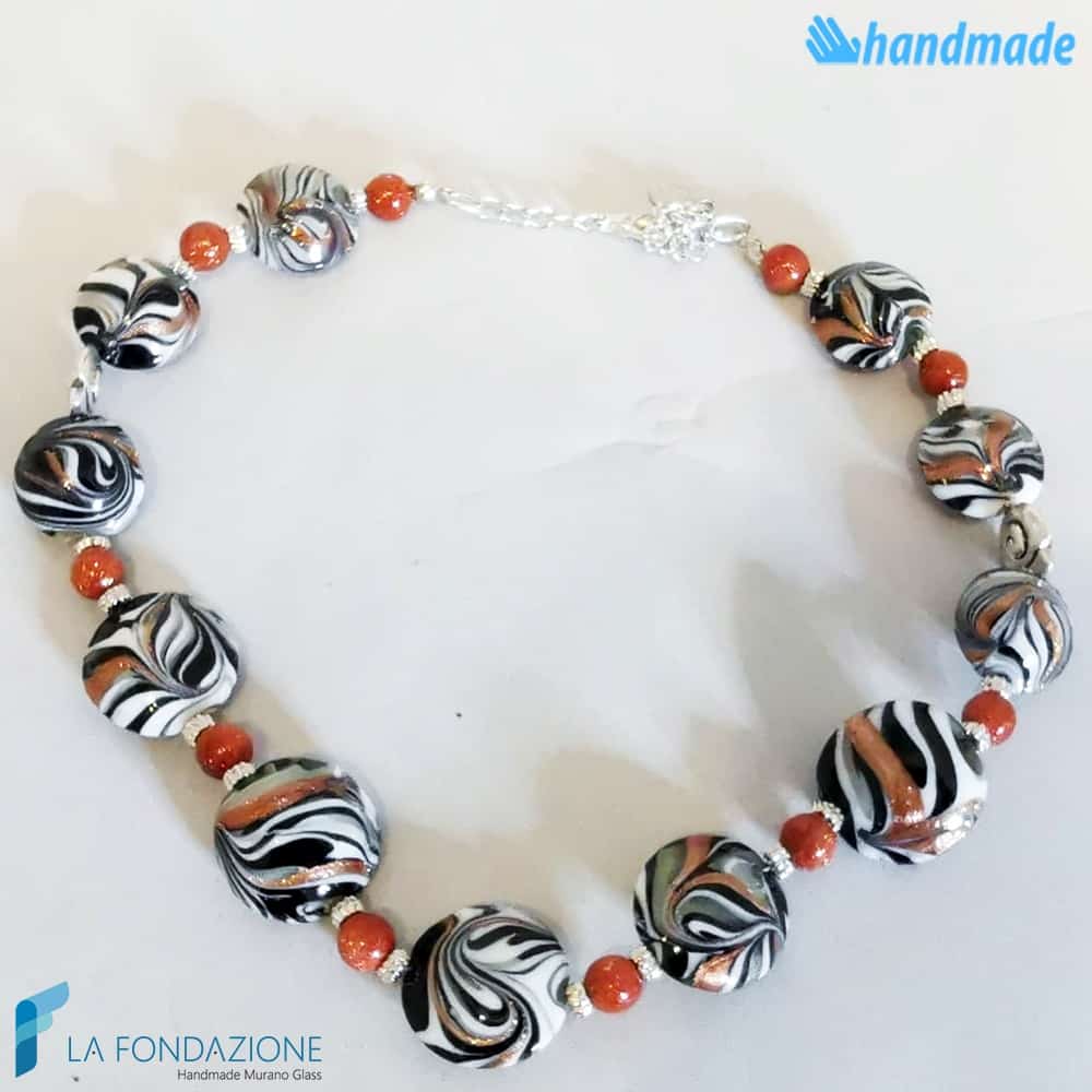 Parure Phoenician Moko with bracelet and necklace made in Murano glass - PARU0037
