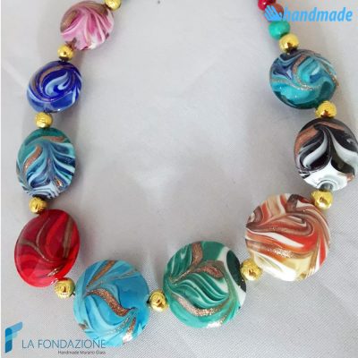 Parure Phoenician Spring with necklace and earrings made in Murano glass - PARU0040