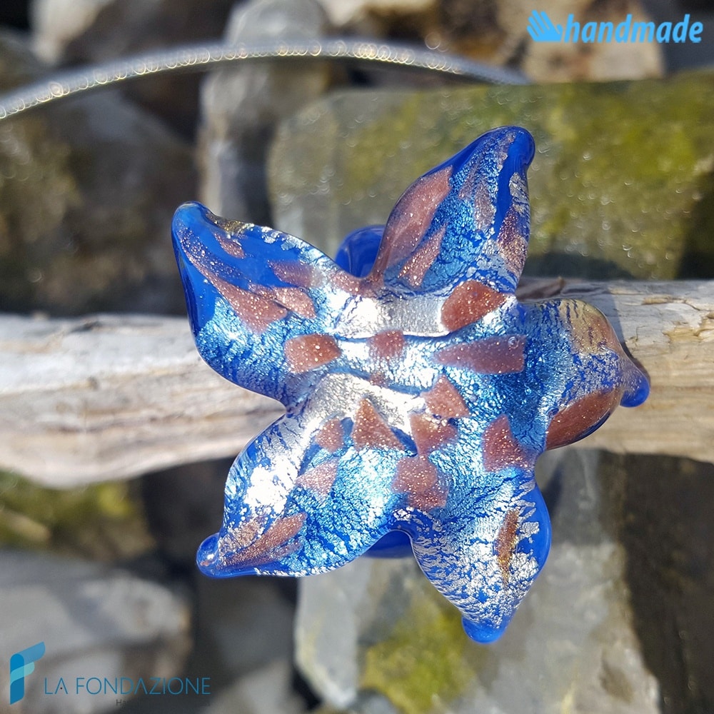Parure Stella Marina con collier e anello in vetro di Murano - PARU0042