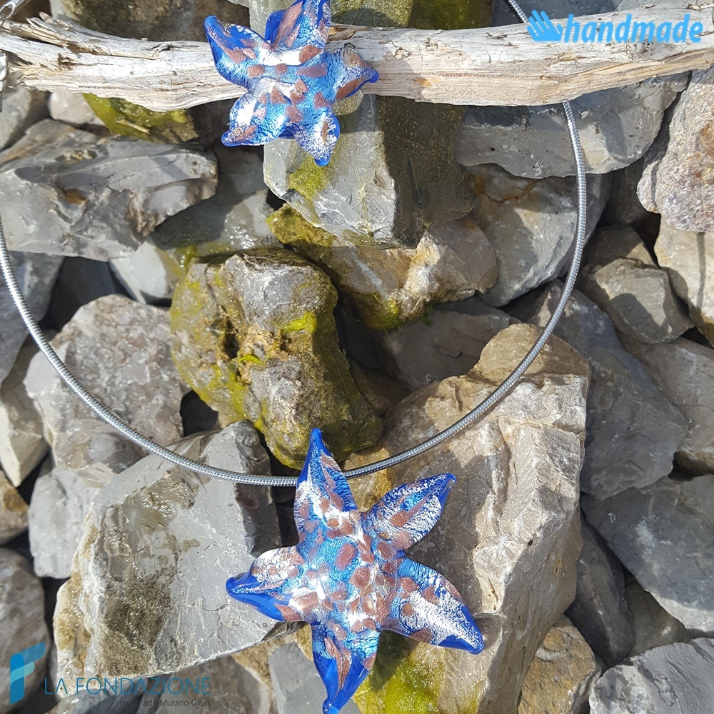 Parure Stella Marina con collier e anello in vetro di Murano - PARU0042