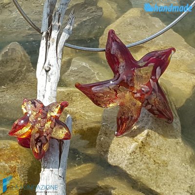 Parure Stella Marina con collier e anello in vetro di Murano - PARU0042