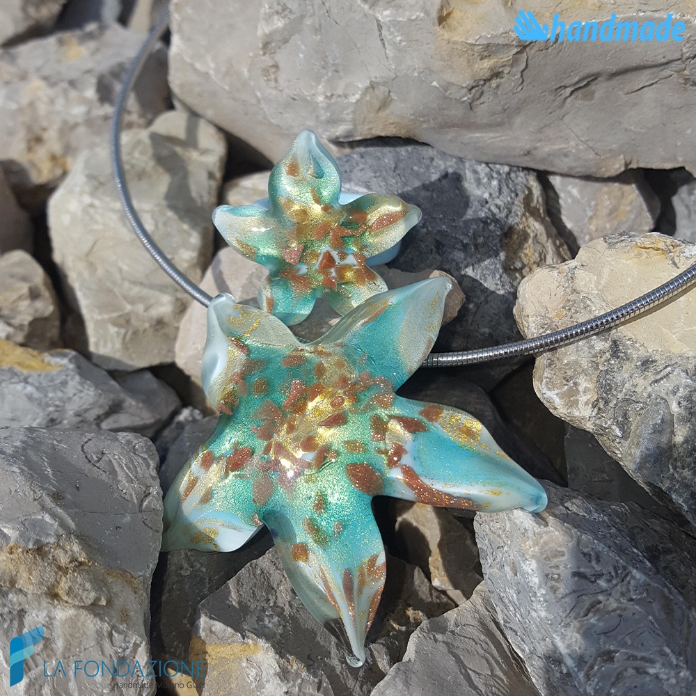 Parure Stella Marina con collier e anello in vetro di Murano - PARU0042