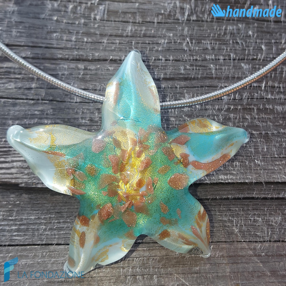 Parure Stella Marina con collier e anello in vetro di Murano - PARU0042