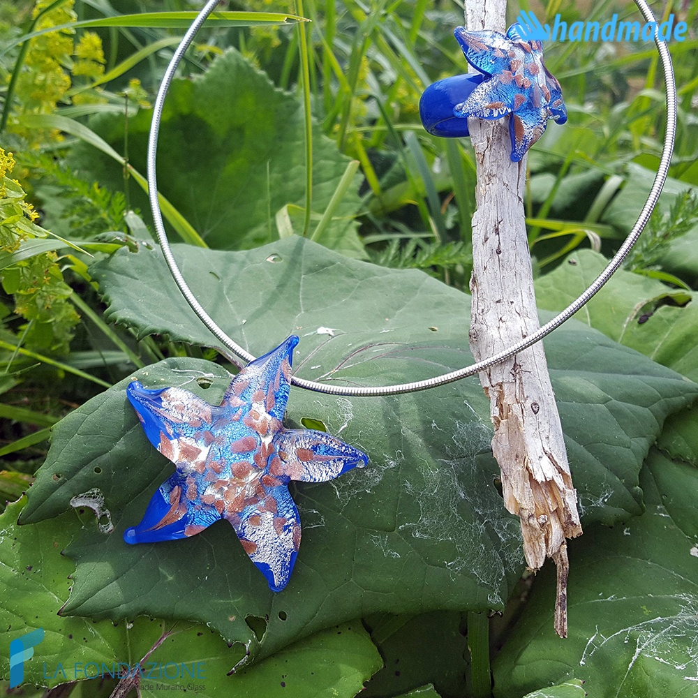 Parure Stella Marina con collier e anello in vetro di Murano - PARU0042
