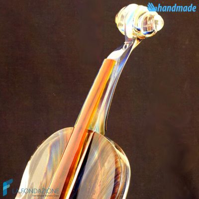 Violin made in Murano glass and Chalcedony - SCUL010