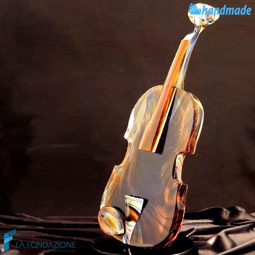 Violino in vetro di Murano e Calcedonio - SCUL010