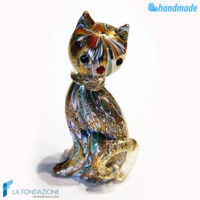 Gatto Murrina in vetro di Murano - SCUL014