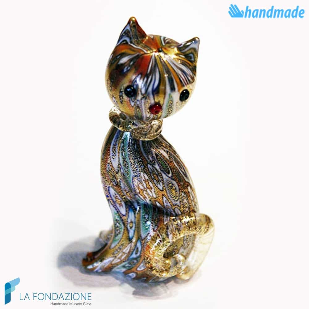 Kitten Murrine made in Murano glass - SCUL014