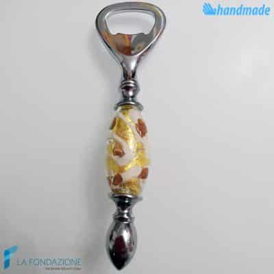 Cream and Lemon Bottle Opener made in Murano glass - CAVA0016