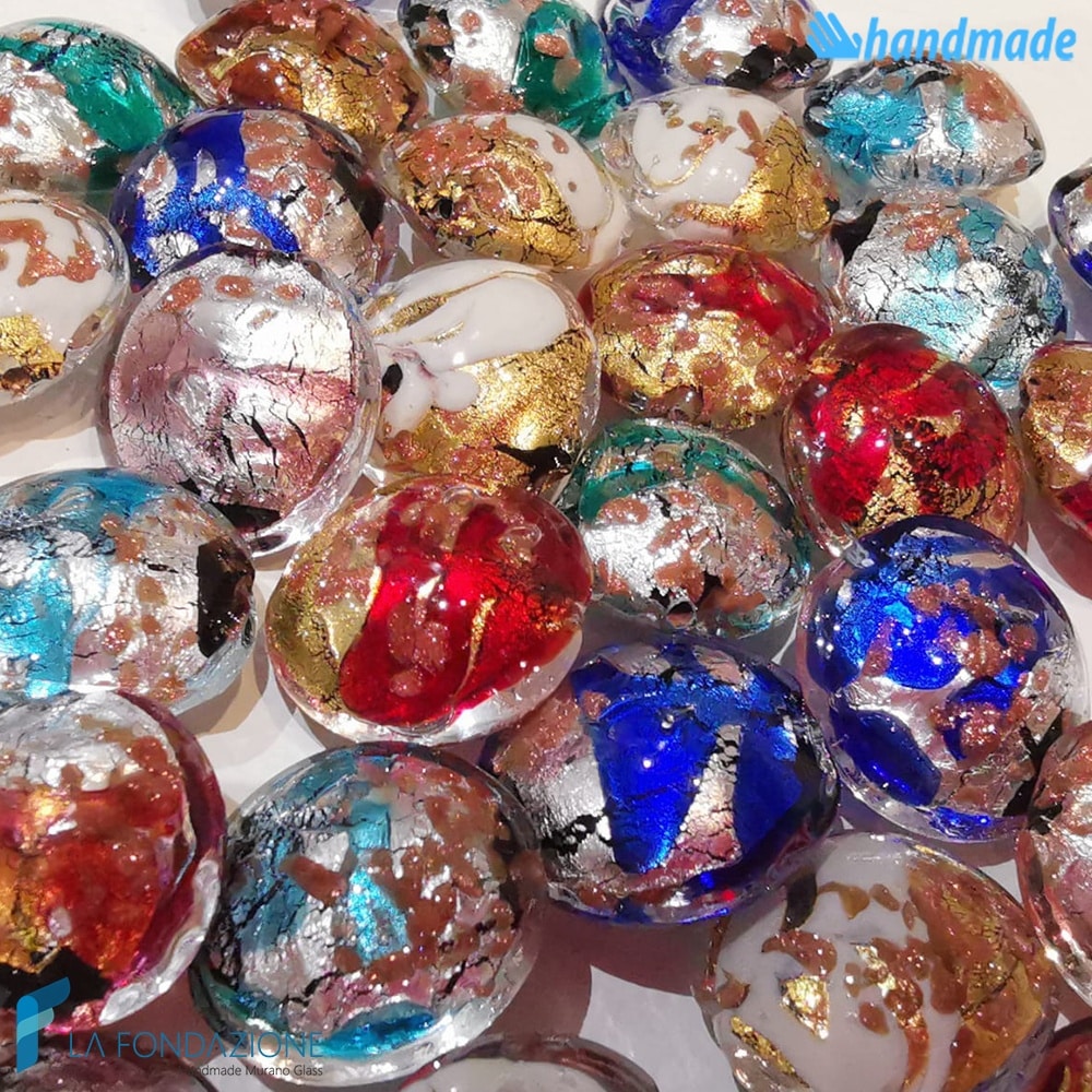 Perle Schisse Onda Multicolore 16mm in vetro di Murano - PERLA003
