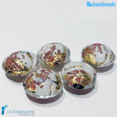 Pearls Schisse Ivory Wave 16mm made in Murano glass - PERLA006