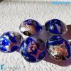 Blue Pearls Schisse Wave 16mm made in Murano glass - PERLA007