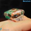 Teal Green Chalcedony Cube Band Ring made in Murano glass - RINGS0098