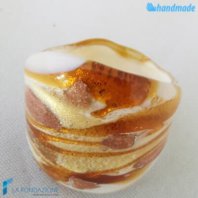 Caramello - Anello fedina a fascia in vetro di Murano - RINGS0100