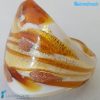 Caramello - Anello fedina a fascia in vetro di Murano - RINGS0100