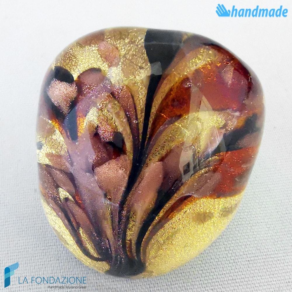 Peacock - Band ring made in Murano glass - RINGS0102