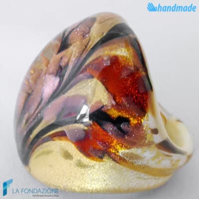 Peacock - Band ring made in Murano glass - RINGS0102