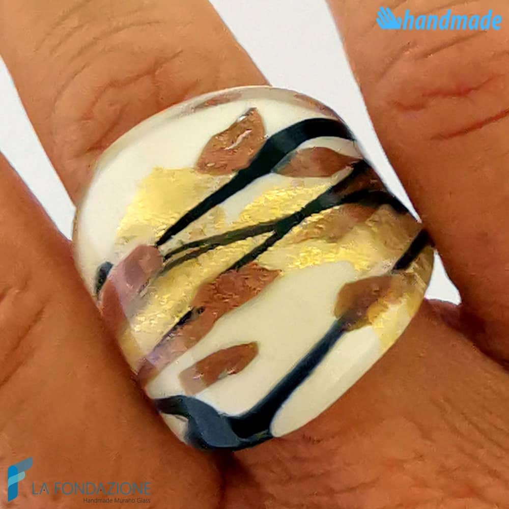 Delicato - Anello fedina a fascia in vetro di Murano - RINGS0103